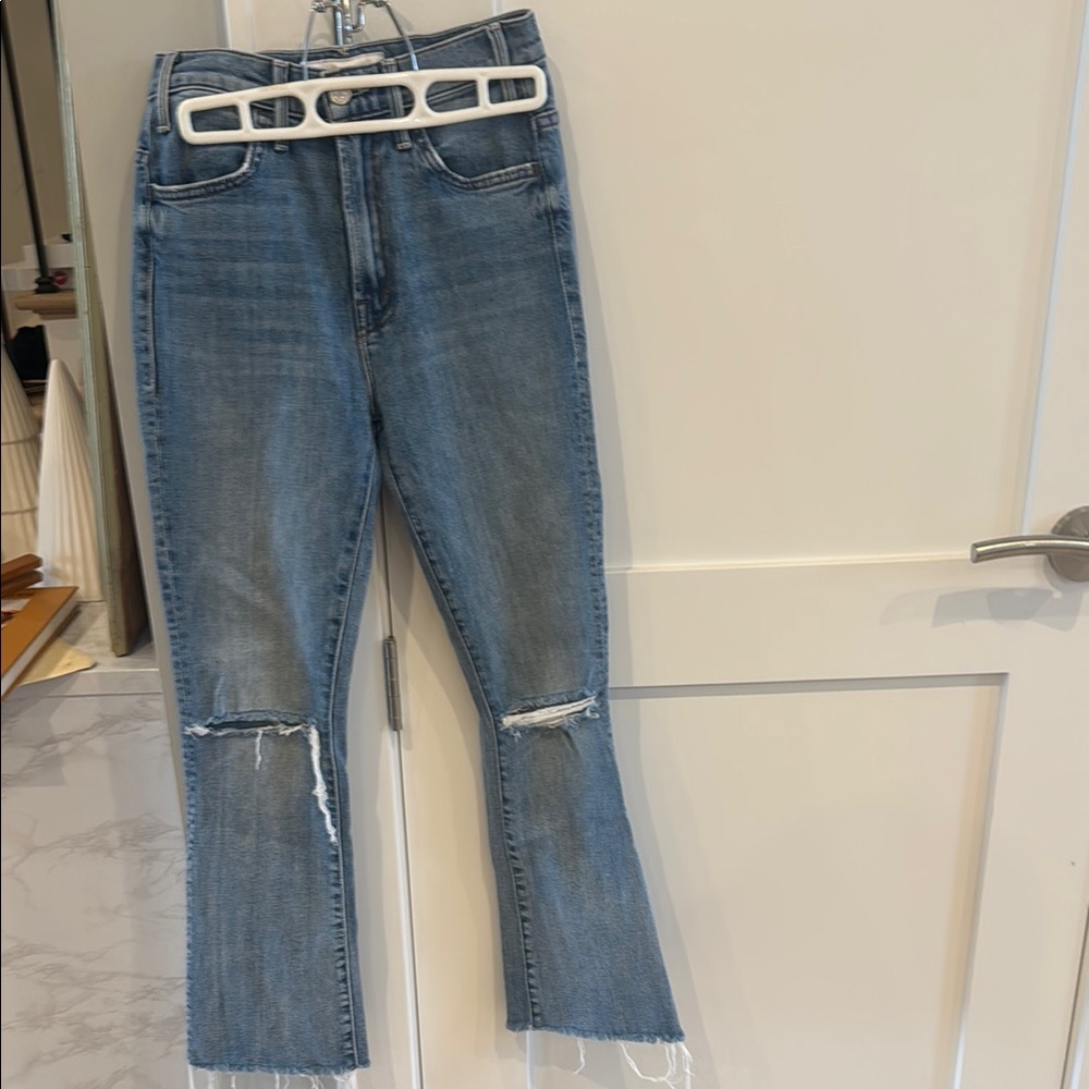 MOTHER Blue Flare Wide Leg Jeans